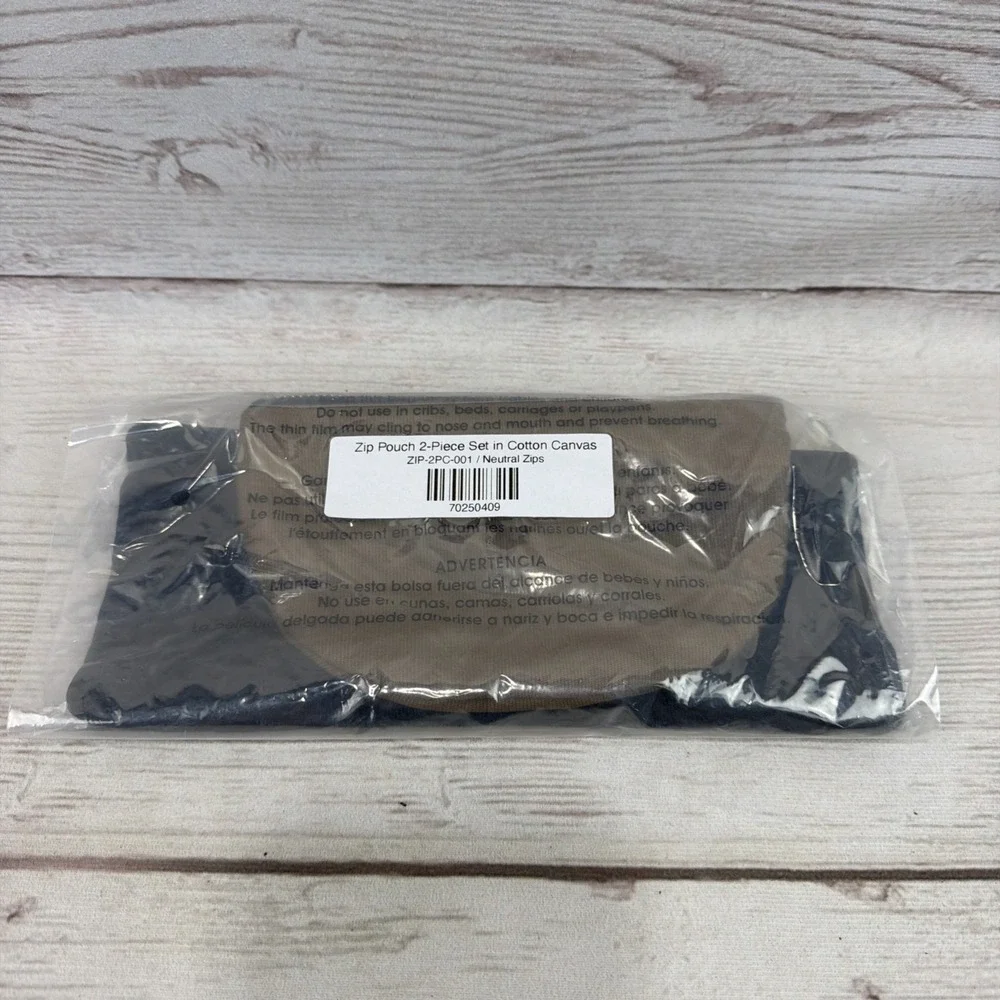 Elizabeth Suzann Zip Pouch 2-Piece Set Cotton Canvas Black & Brown